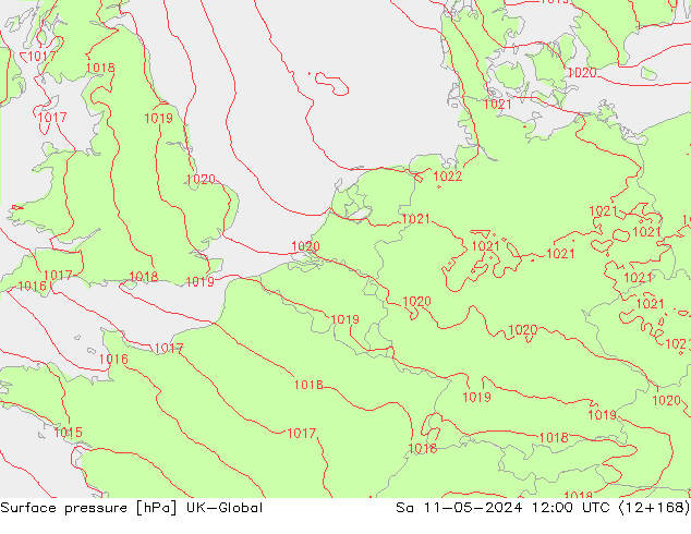 pression de l'air UK-Global sam 11.05.2024 12 UTC
