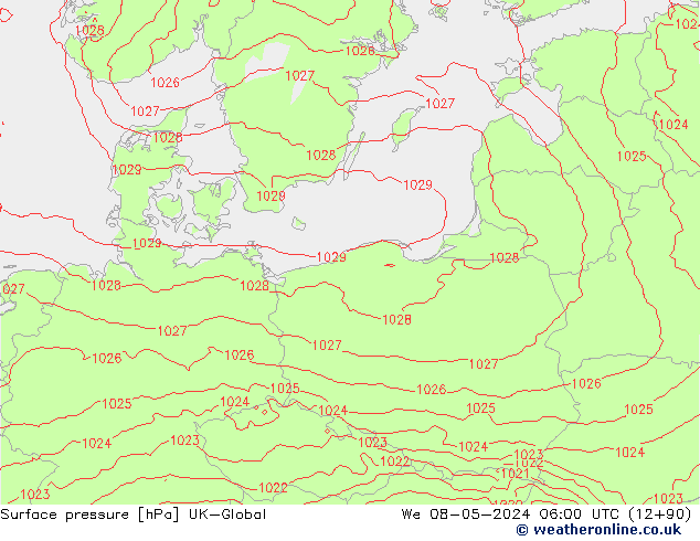 приземное давление UK-Global ср 08.05.2024 06 UTC