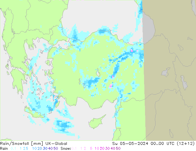 Rain/Snowfall UK-Global Su 05.05.2024 00 UTC