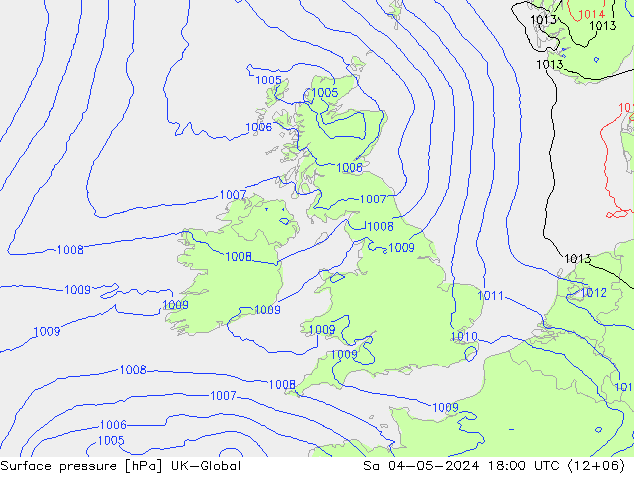 Surface pressure UK-Global Sa 04.05.2024 18 UTC