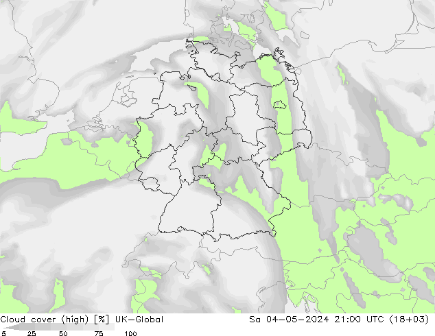 Nubes altas UK-Global sáb 04.05.2024 21 UTC