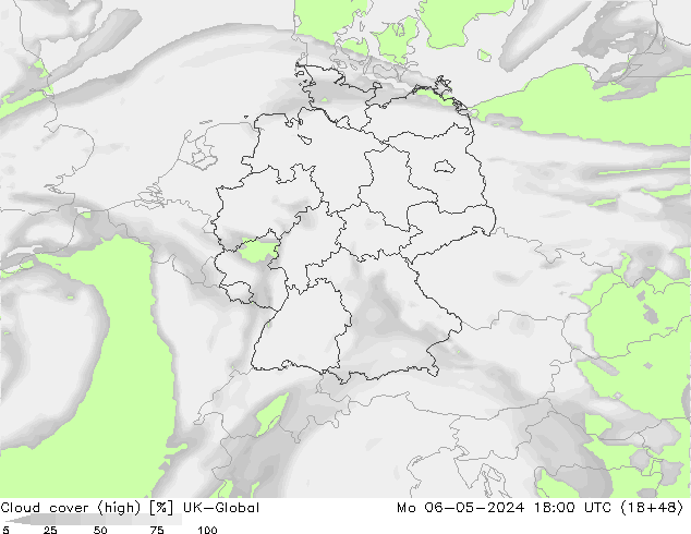 Bewolking (Hoog) UK-Global ma 06.05.2024 18 UTC