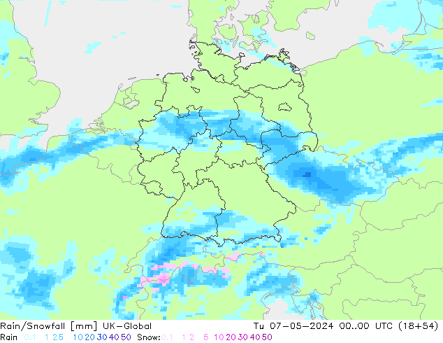 Rain/Snowfall UK-Global Sa 07.05.2024 00 UTC