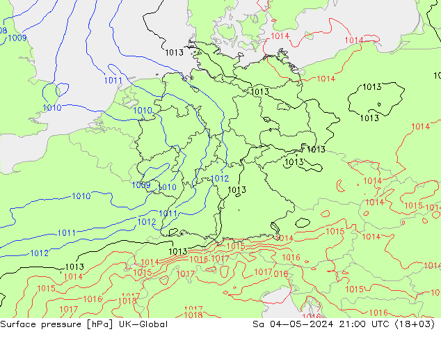 Surface pressure UK-Global Sa 04.05.2024 21 UTC