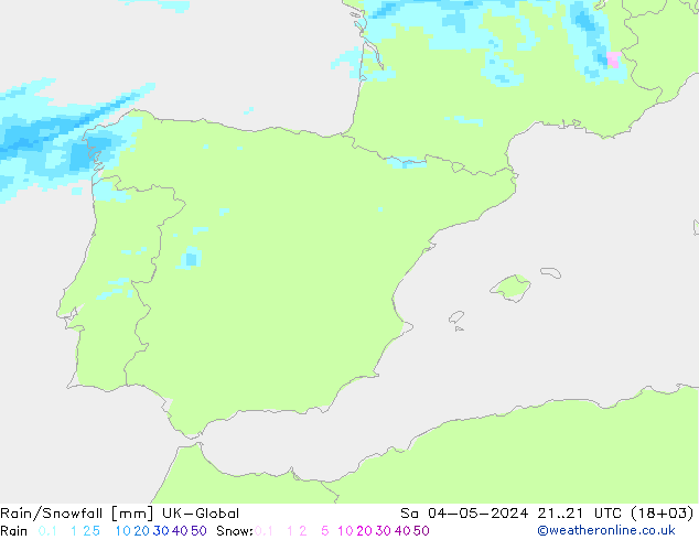 Rain/Snowfall UK-Global Sa 04.05.2024 21 UTC