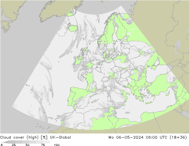 zachmurzenie (wysokie) UK-Global pon. 06.05.2024 06 UTC