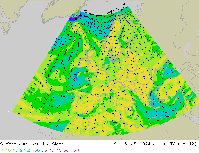 ветер 10 m UK-Global Вс 05.05.2024 06 UTC