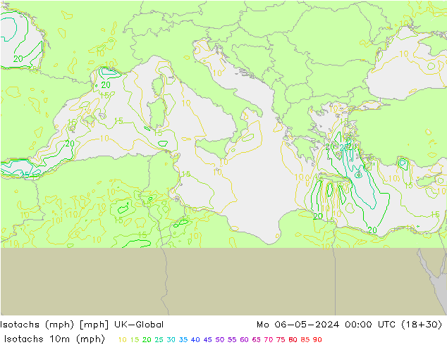 Isotachen (mph) UK-Global ma 06.05.2024 00 UTC