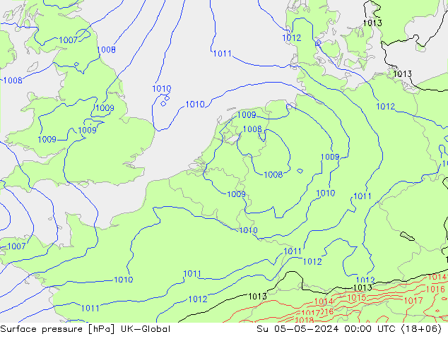 Luchtdruk (Grond) UK-Global zo 05.05.2024 00 UTC