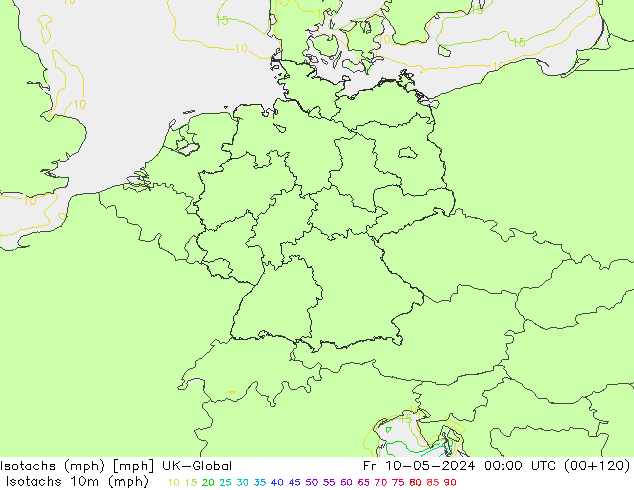 Isotachs (mph) UK-Global пт 10.05.2024 00 UTC