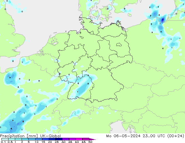 降水 UK-Global 星期一 06.05.2024 00 UTC