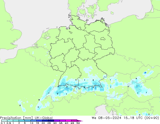 Precipitación UK-Global mié 08.05.2024 18 UTC