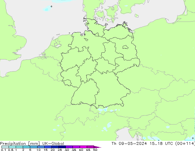 Precipitation UK-Global Th 09.05.2024 18 UTC