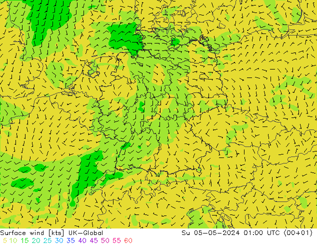 风 10 米 UK-Global 星期日 05.05.2024 01 UTC