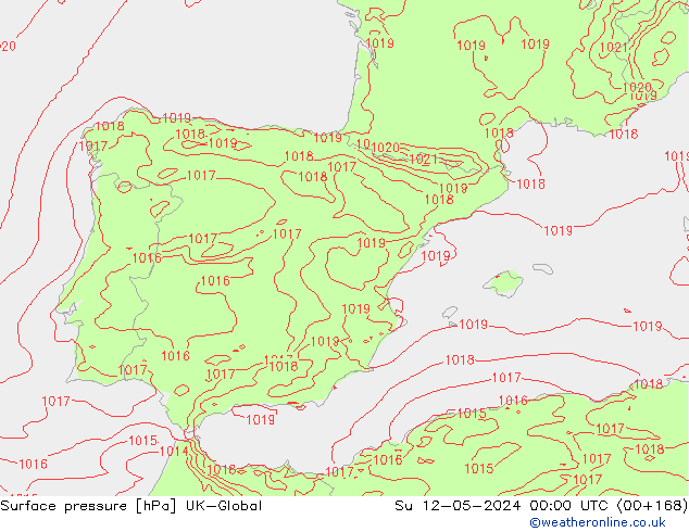 pressão do solo UK-Global Dom 12.05.2024 00 UTC