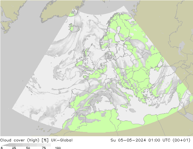 Cloud cover (high) UK-Global Su 05.05.2024 01 UTC