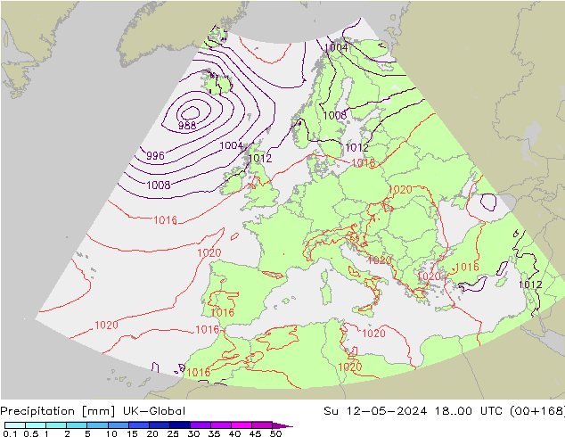 Precipitazione UK-Global dom 12.05.2024 00 UTC