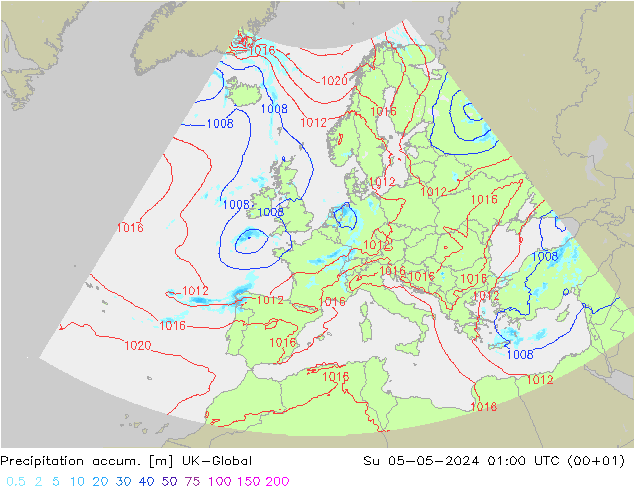 Precipitation accum. UK-Global Su 05.05.2024 01 UTC