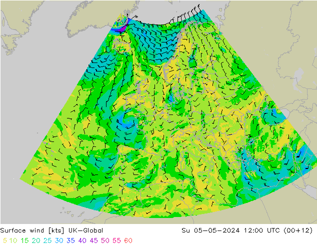 ветер 10 m UK-Global Вс 05.05.2024 12 UTC