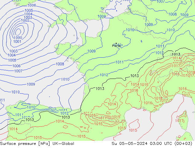 pression de l'air UK-Global dim 05.05.2024 03 UTC