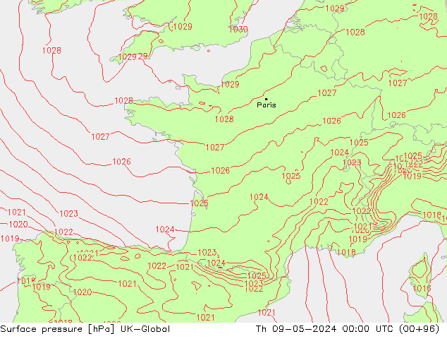 ciśnienie UK-Global czw. 09.05.2024 00 UTC