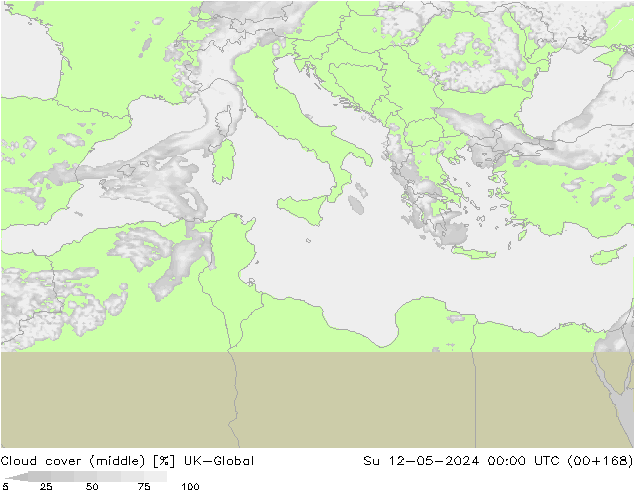 Cloud cover (middle) UK-Global Su 12.05.2024 00 UTC