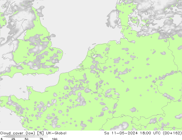 Cloud cover (low) UK-Global Sa 11.05.2024 18 UTC
