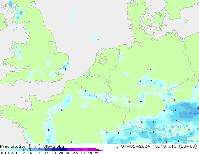 осадки UK-Global вт 07.05.2024 18 UTC