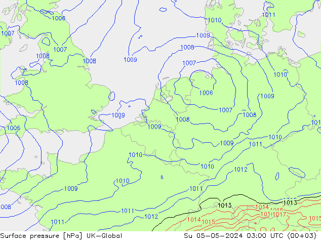 Surface pressure UK-Global Su 05.05.2024 03 UTC