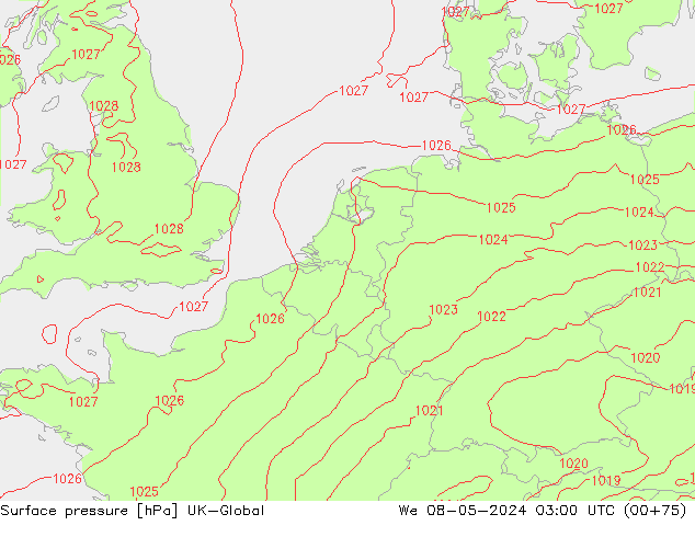 Luchtdruk (Grond) UK-Global wo 08.05.2024 03 UTC