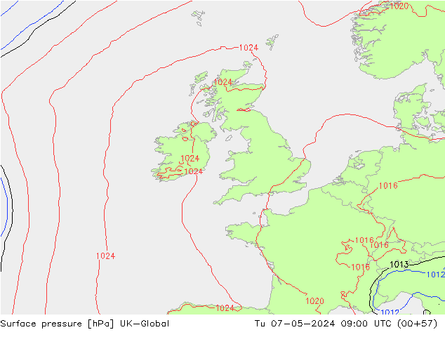 Yer basıncı UK-Global Sa 07.05.2024 09 UTC