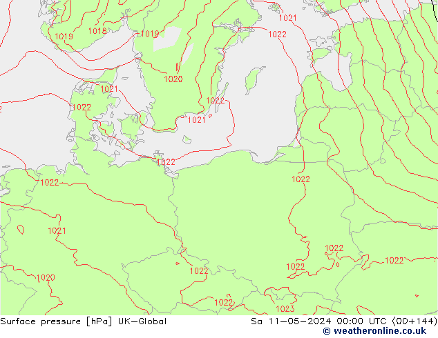 Luchtdruk (Grond) UK-Global za 11.05.2024 00 UTC