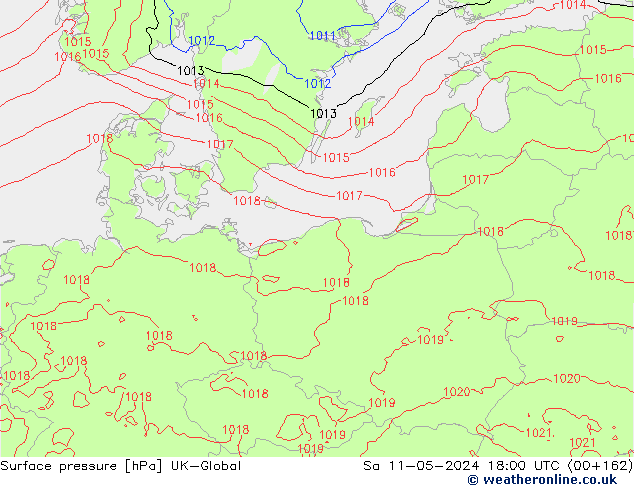 pressão do solo UK-Global Sáb 11.05.2024 18 UTC