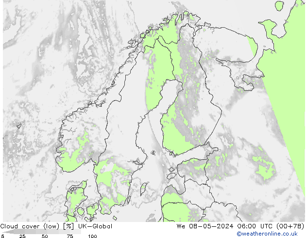 zachmurzenie (niskie) UK-Global śro. 08.05.2024 06 UTC