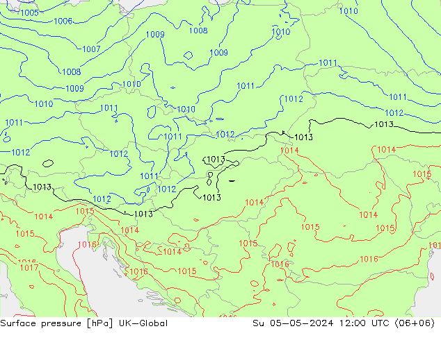 pression de l'air UK-Global dim 05.05.2024 12 UTC