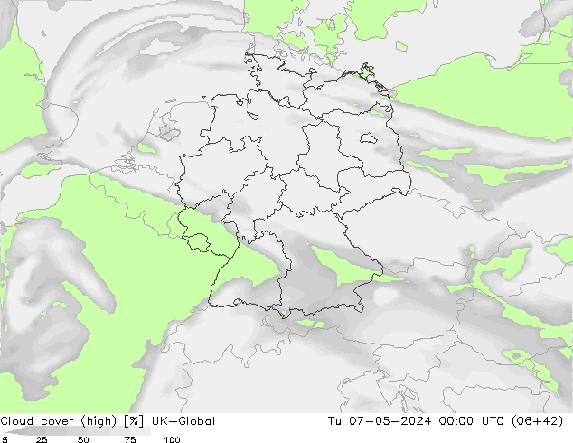 Nubes altas UK-Global mar 07.05.2024 00 UTC