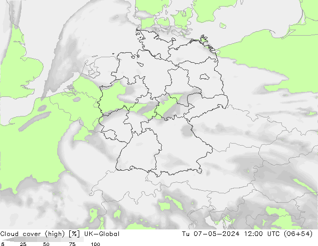 Nubes altas UK-Global mar 07.05.2024 12 UTC