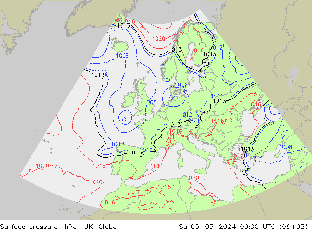 приземное давление UK-Global Вс 05.05.2024 09 UTC