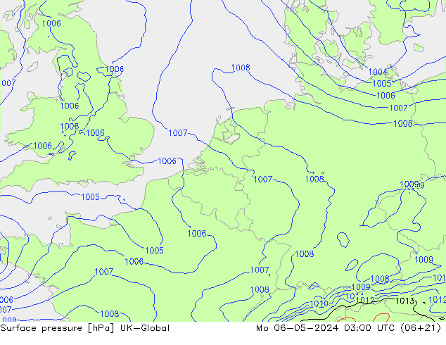 pressão do solo UK-Global Seg 06.05.2024 03 UTC