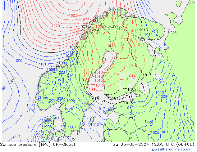 pressão do solo UK-Global Dom 05.05.2024 12 UTC