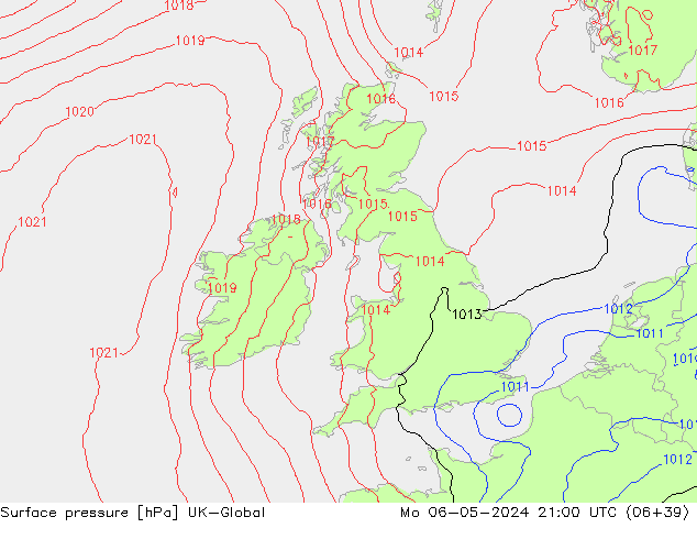 pressão do solo UK-Global Seg 06.05.2024 21 UTC