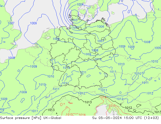 Surface pressure UK-Global Su 05.05.2024 15 UTC