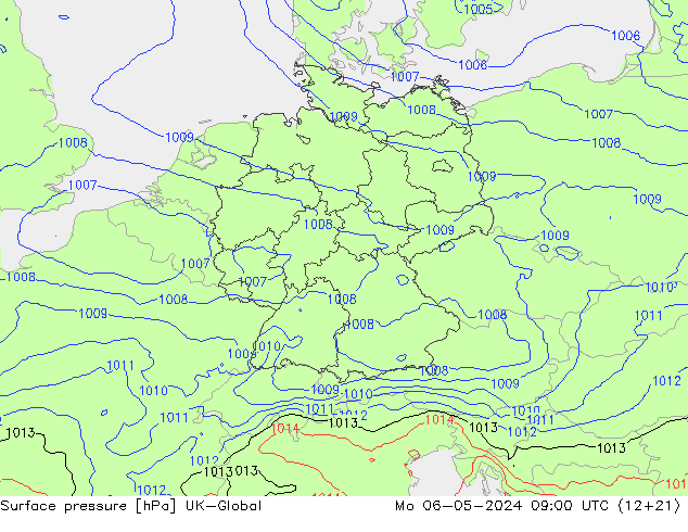 pressão do solo UK-Global Seg 06.05.2024 09 UTC