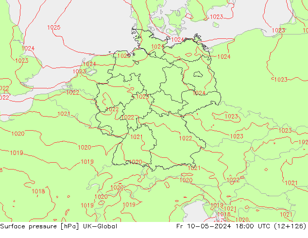 Luchtdruk (Grond) UK-Global vr 10.05.2024 18 UTC