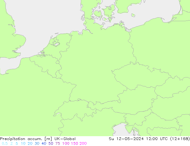 Precipitation accum. UK-Global Вс 12.05.2024 12 UTC