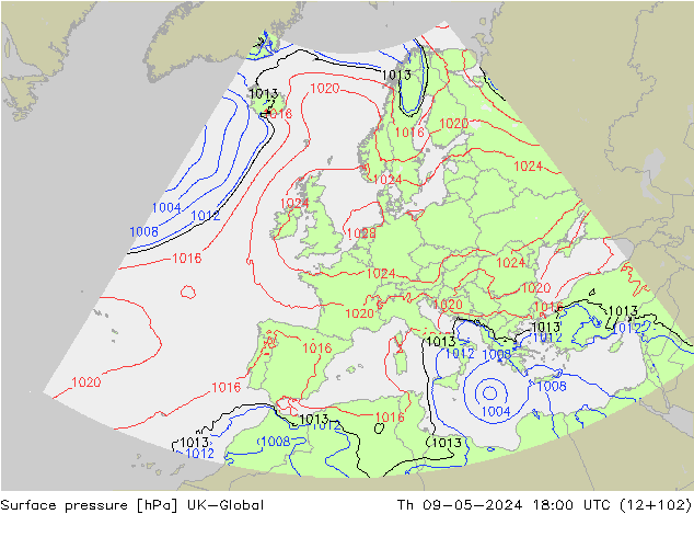 Luchtdruk (Grond) UK-Global do 09.05.2024 18 UTC