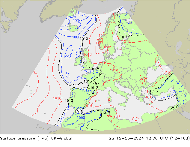 Surface pressure UK-Global Su 12.05.2024 12 UTC