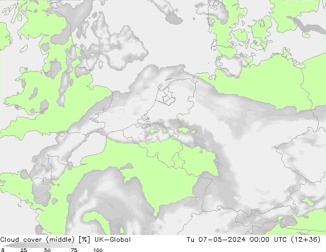 Cloud cover (middle) UK-Global Tu 07.05.2024 00 UTC