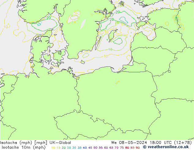 Isotachs (mph) UK-Global mer 08.05.2024 18 UTC