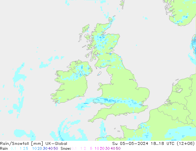 Rain/Snowfall UK-Global Su 05.05.2024 18 UTC